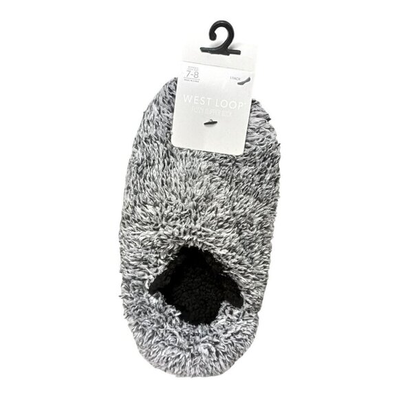 West Loop Accessories - West Loop Women's Gray Fuzzy Slipper Socks size 7-8